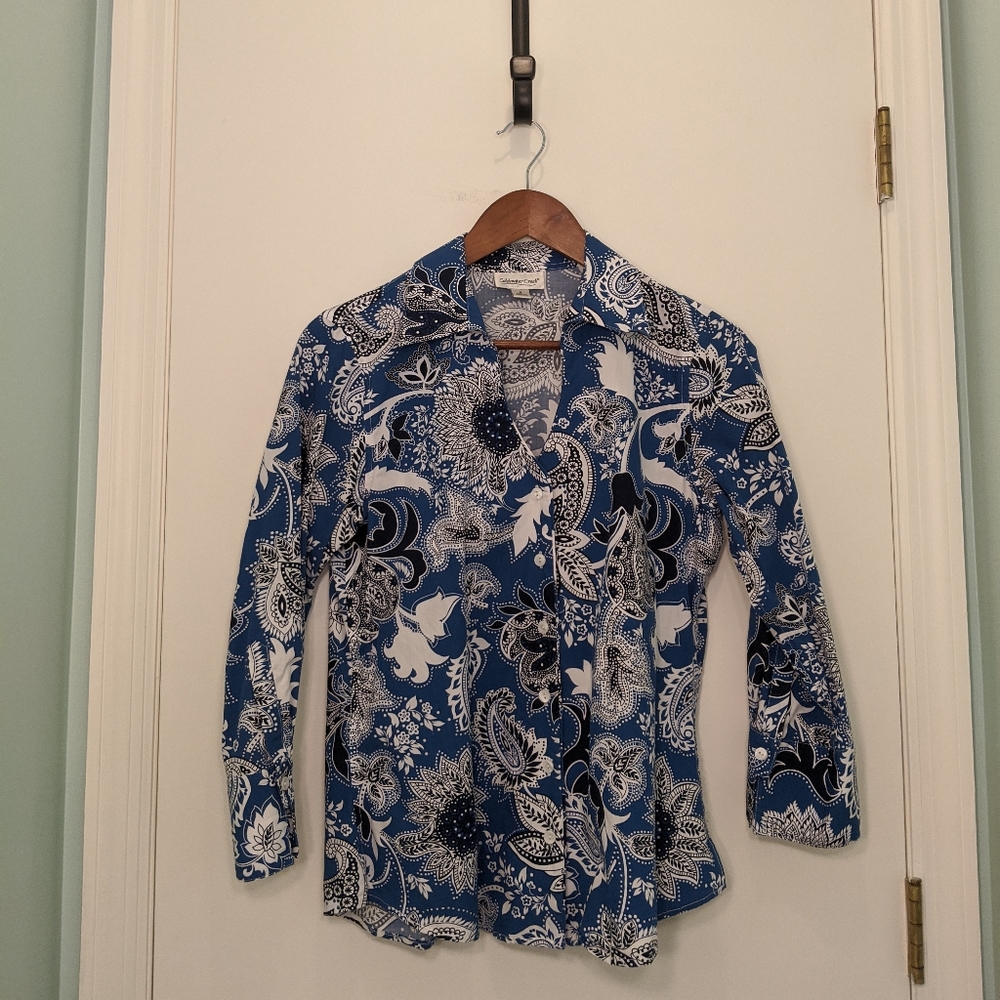 Coldwater Creek Women's Blouse V-Neck Size Small